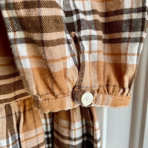 GAP Plaid Tiered Mini Dress in Camel size Small - Picture 6 of 7